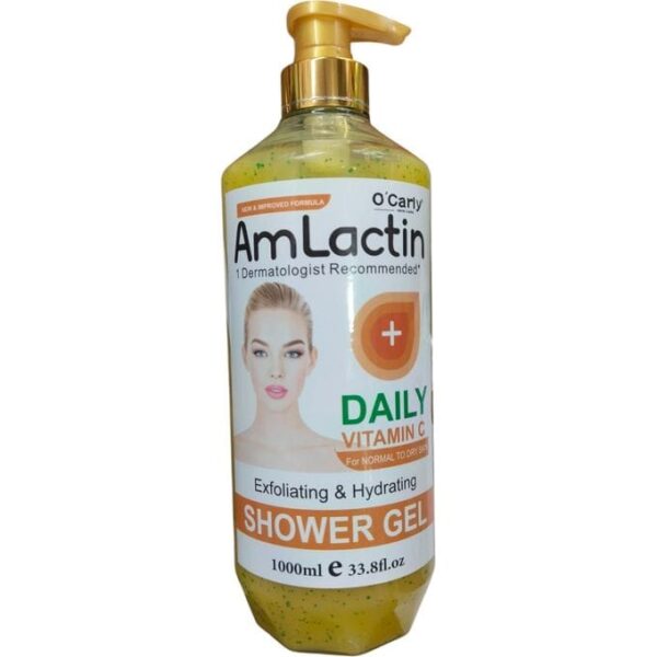Amlactin Daily Vitamin C Shower Gel For Normal To Dry Skin, Exfoliating & Hydrating