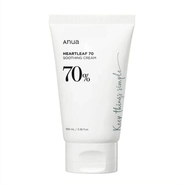 Anua Heartleaf 70% Soothing Cream 100ml with Panthenol & Hauteynia Cordata. Moisturizes, Hydrates, Glows, Soothes & reduce redness, irritation and inflammation, Treats acne and...