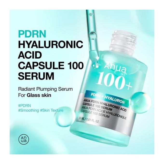Anua PDRN Hyaluronic Acid Capsule 100 Face Serum With Collagen. Deeply Hydrates, Glows, Moisturizes, Softens, Gives Skin A Radiant Glow, Reduce Wrinkles, Fine Lines, Firms,...