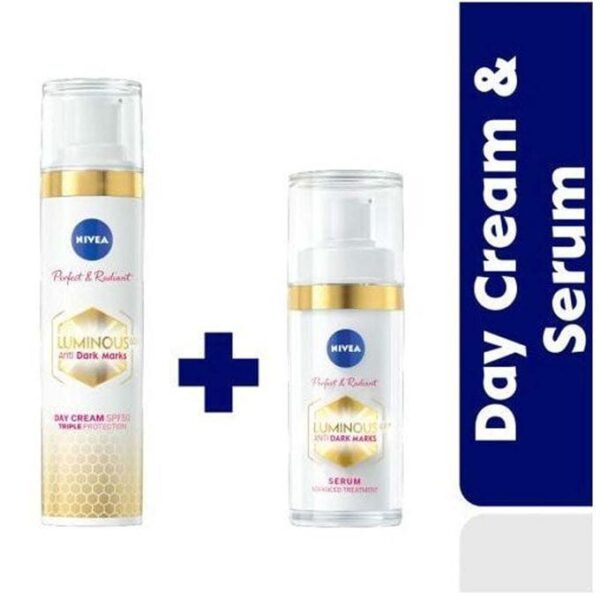 NIVEA Perfect & Radiant & Cellular Luminous630 Anti Dark Marks & Darkspots Serum, 30ml & Day Cream, 40ml