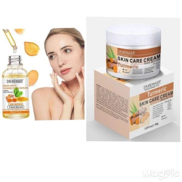 Dr. Meinaier Tumeric Face Cream-Brighten,remove Dead Skin Cell and Serum