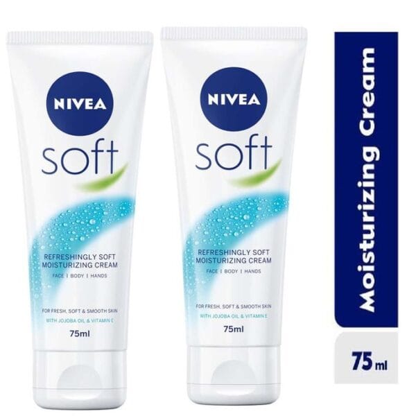 NIVEA Soft Moisturizing Cream 75ml (Pack Of 2)