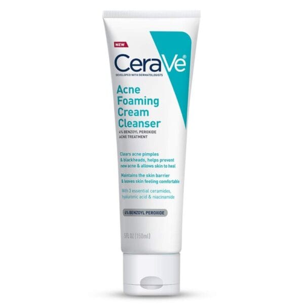 CeraVe Acne Foaming with 4% Benzoyl Peroxide Cream Cleanser